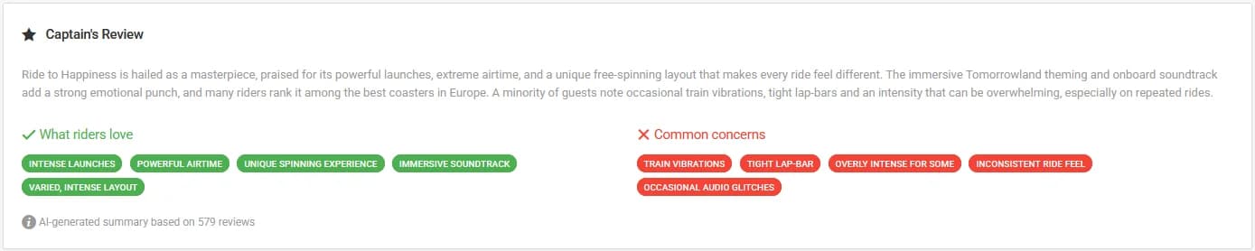 Captain's Review example