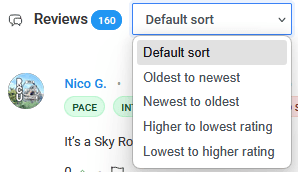 Reviews sorting
