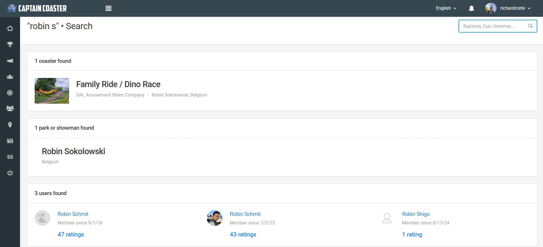Search page