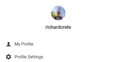 Profile menu